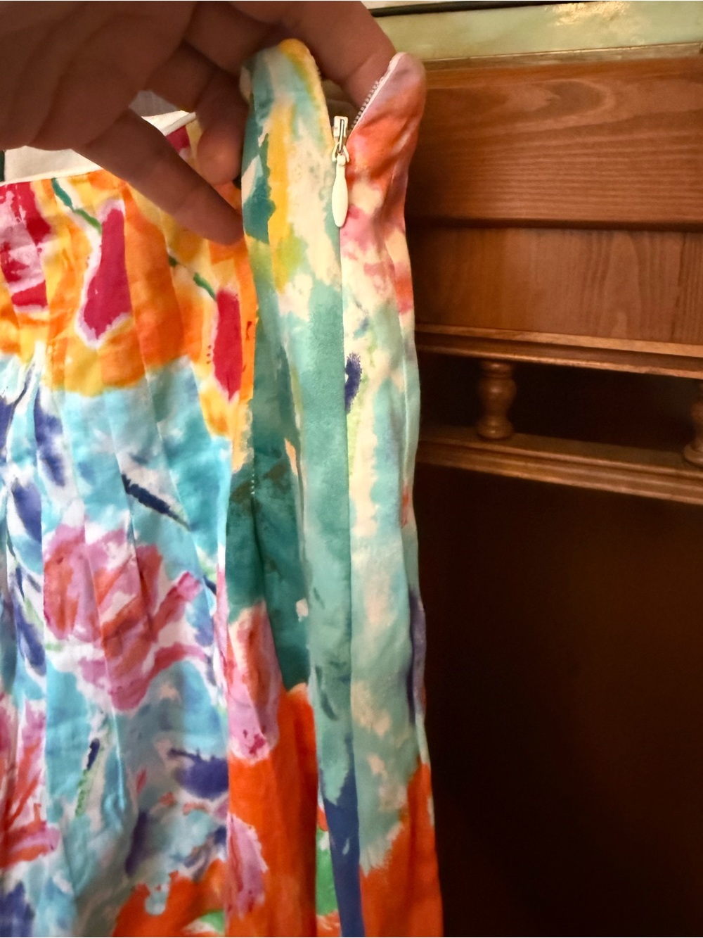 Ralph Lauren Bright Multicolor Floral Dress — Red, Orange, Blue - Picture 5 of 8
